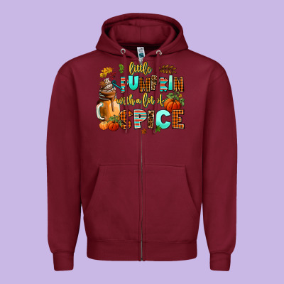 Little Pumpkin With A Lot Of Spice Zipper Hoodie Designed By Adodesignshop