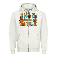 Oatmeal Heather little pumpkin with a lot of spice Zipper Hoodie - AdoDesignShop