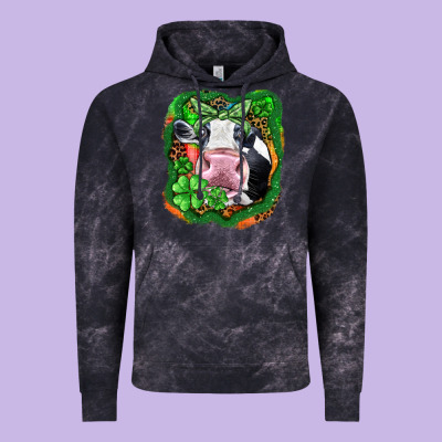 St. Patrick's Day Cow Vintage Hoodie Designed By Fadigitalartstudio