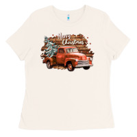 Bone merry christmas truck Ladies Tee - CowGirlArtShop