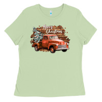 Matcha merry christmas truck Ladies Tee - CowGirlArtShop