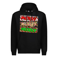 Black merry merry merry Premium Hoodie - CowhideDigitalArt