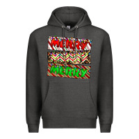 Charcoal Heather merry merry merry Premium Hoodie - CowhideDigitalArt