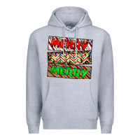 Heather Grey merry merry merry Premium Hoodie - CowhideDigitalArt
