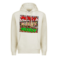 Oatmeal Heather merry merry merry Premium Hoodie - CowhideDigitalArt