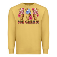 Antique Gold floral ice cream Premium Sweatshirt - AdoDesignShop