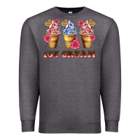 Charcoal Heather floral ice cream Premium Sweatshirt - AdoDesignShop