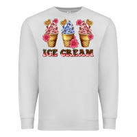 Dove Grey floral ice cream Premium Sweatshirt - AdoDesignShop