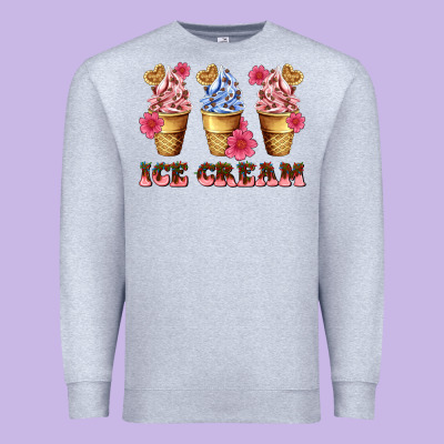 Floral Ice Cream Premium Sweatshirt Designed By Adodesignshop