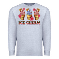 Heather Grey floral ice cream Premium Sweatshirt - AdoDesignShop