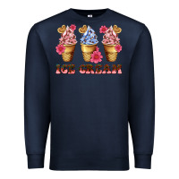 Navy floral ice cream Premium Sweatshirt - AdoDesignShop