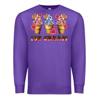 Purple floral ice cream Premium Sweatshirt - AdoDesignShop