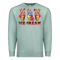 Seafoam floral ice cream Premium Sweatshirt - AdoDesignShop