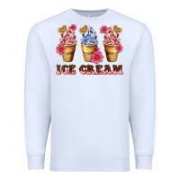 White floral ice cream Premium Sweatshirt - AdoDesignShop