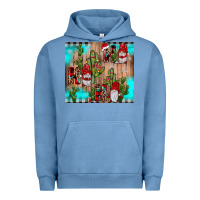 Pigment Pebble Blue ho ho ho gnome Urban Hoodie - JahusDesignShop