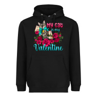 Black my cat is my valentine Heavyweight Hoodie - AdoDesignShop