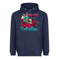 Navy my cat is my valentine Heavyweight Hoodie - AdoDesignShop