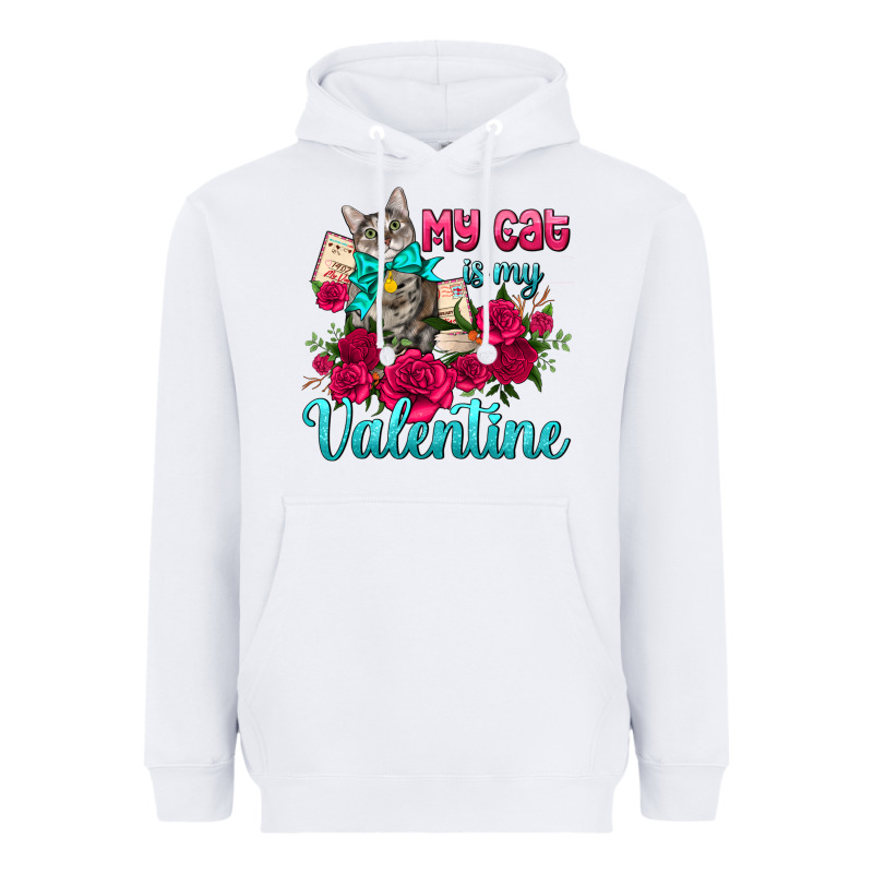 My Cat Is My Valentine Heavyweight Hoodie by AdoDesignShop | Teevron