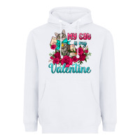 White my cat is my valentine Heavyweight Hoodie - AdoDesignShop