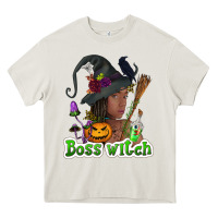 Cream Boss witch afro Heavy Core Tee - NancyCooperArtShop