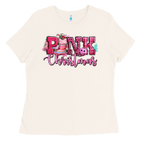 Bone pink christmas Ladies Tee - CowGirlArtShop