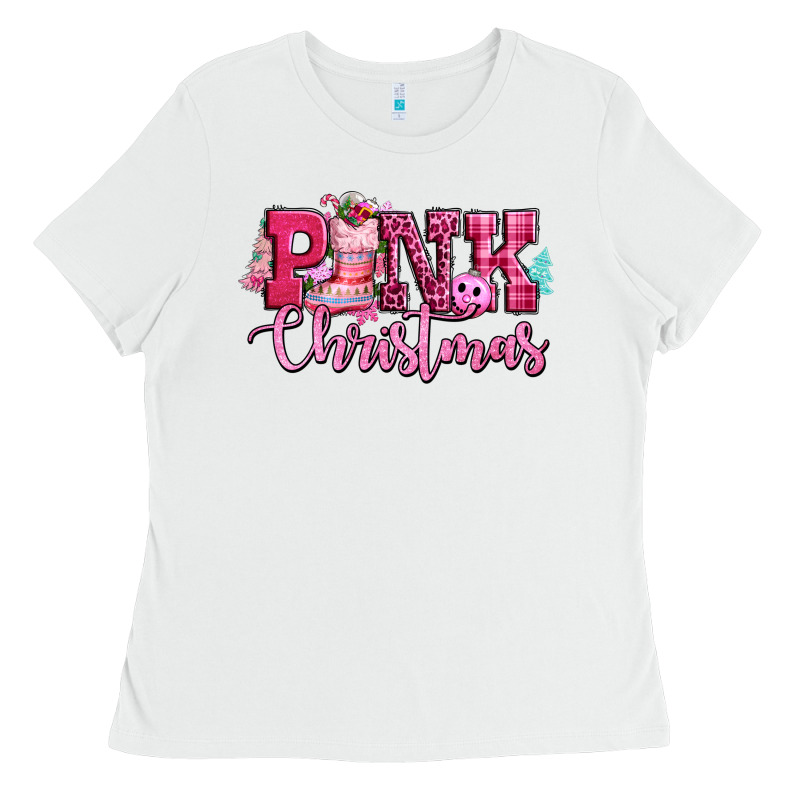 Pink Christmas Ladies Tee by CowGirlArtShop | Teevron
