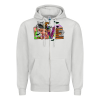 Dove Grey love halloween heifer Zipper Hoodie - AdoDesignShop