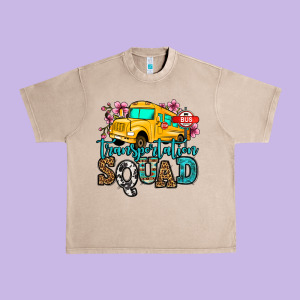 Transportation Squad School Bus Urban Heavy Tee Designed By Jasminsmagicworld