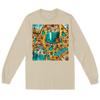 Mushroom american football coffee cups with butterfly and leopard seamless patt Long Sleeve Tee - BundleAndBundleShop