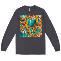 Smoke american football coffee cups with butterfly and leopard seamless patt Long Sleeve Tee - BundleAndBundleShop