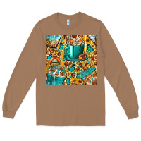 American Football Coffee Cups With Butterfly And Leopard Seamless Patt Long Sleeve Tee | Teevron