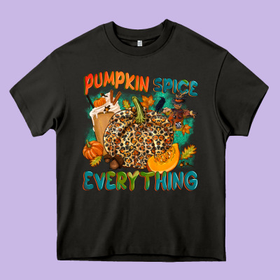 Pumpkin Spice Everything Heavy Core Tee Designed By Nancycooperartshop