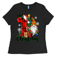 Black my first christmas gnome Ladies Tee - CowGirlArtShop