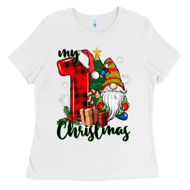 My First Christmas Gnome Ladies Tee by CowGirlArtShop | Teevron