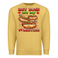 Antique Gold hot dogs are my valentine Premium Sweatshirt - AdoDesignShop