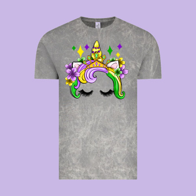 Unicorn Mardi Gras Olivia Vintage Tee Designed By Oliviacreatesart