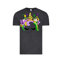 Vintage Black unicorn mardi gras olivia Vintage Tee - OliviaCreatesArt