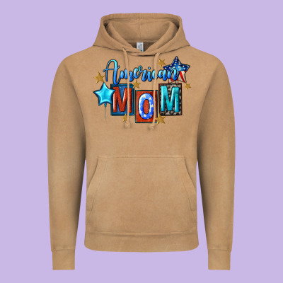 American Mom Mother's Day Vintage Hoodie Designed By Fadigitalartstudio