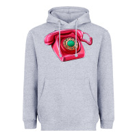 Heather Grey pink telephone Heavyweight Hoodie - AdoDesignShop