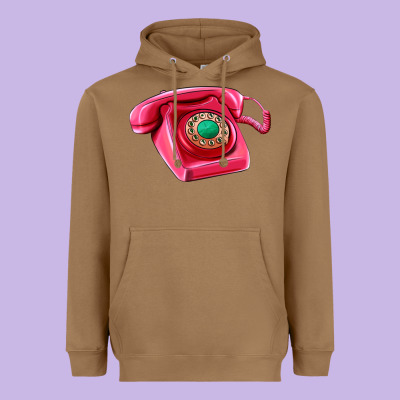 Pink Telephone Heavyweight Hoodie Designed By Adodesignshop