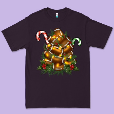 Football Tree Christmas Premium Tee Designed By Ranaportraitstore