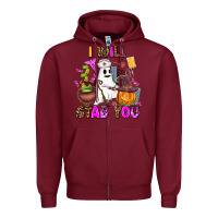 Burgundy i will stab you nurse Zipper Hoodie - AdoDesignShop