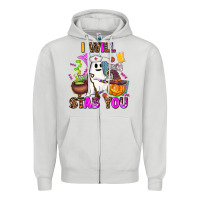 Dove Grey i will stab you nurse Zipper Hoodie - AdoDesignShop