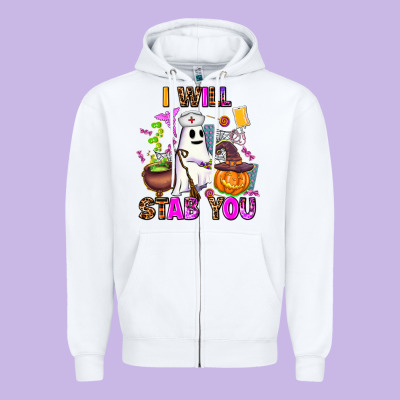 I Will Stab You Nurse Zipper Hoodie Designed By Adodesignshop