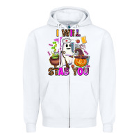 White i will stab you nurse Zipper Hoodie - AdoDesignShop