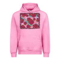 Fuchsia Pink pink rose leopard background Urban Hoodie - JahusDesignShop