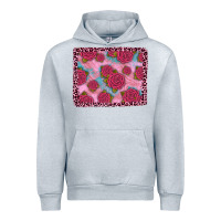 Heather Grey pink rose leopard background Urban Hoodie - JahusDesignShop