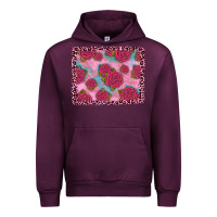 Mauve Wine pink rose leopard background Urban Hoodie - JahusDesignShop