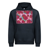 Navy pink rose leopard background Urban Hoodie - JahusDesignShop