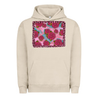 Pigment French Oak pink rose leopard background Urban Hoodie - JahusDesignShop